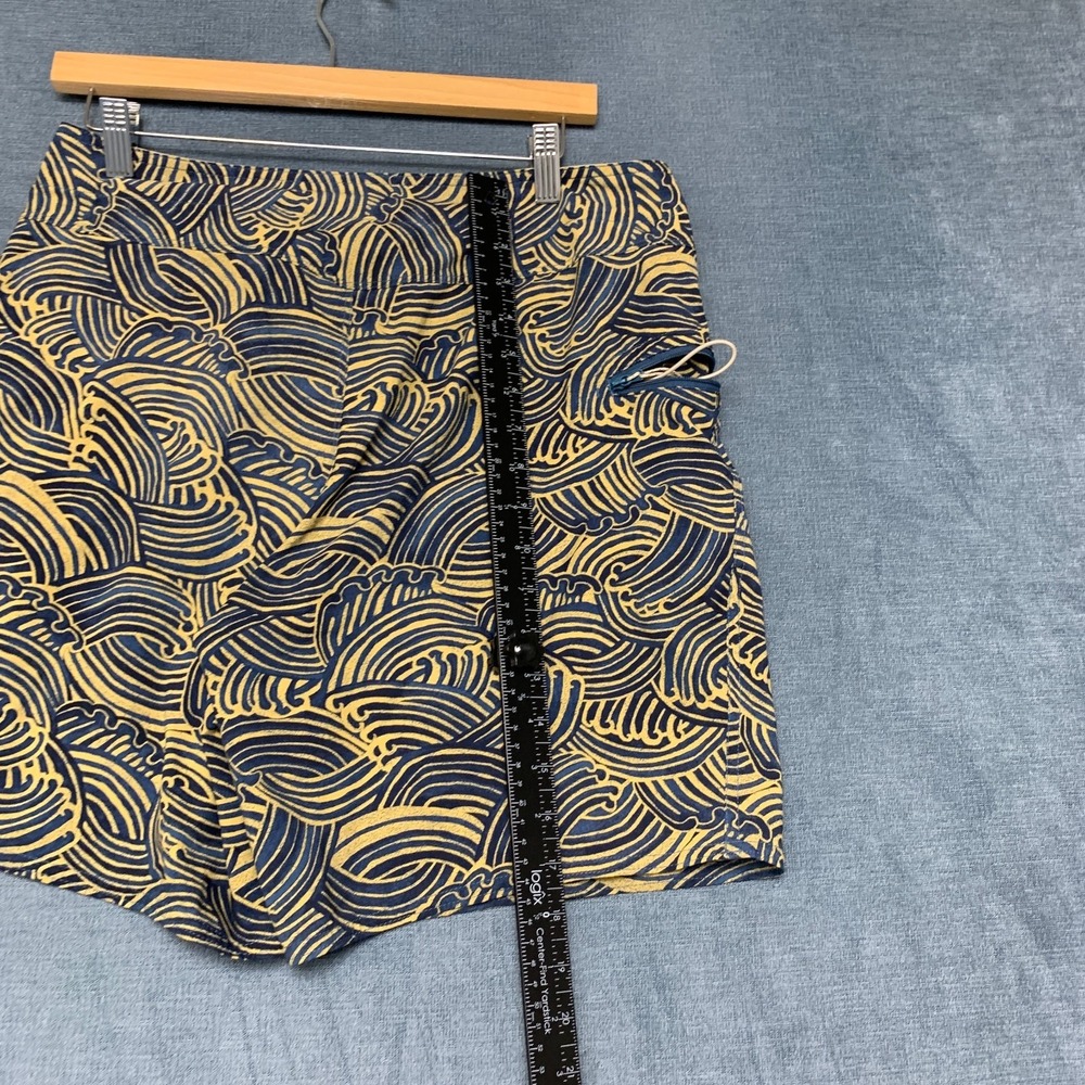 Patagonia Wavefarer Board Shorts Mens 32 Yellow Blue Waves Drawstring Summer - Picture 9 of 15